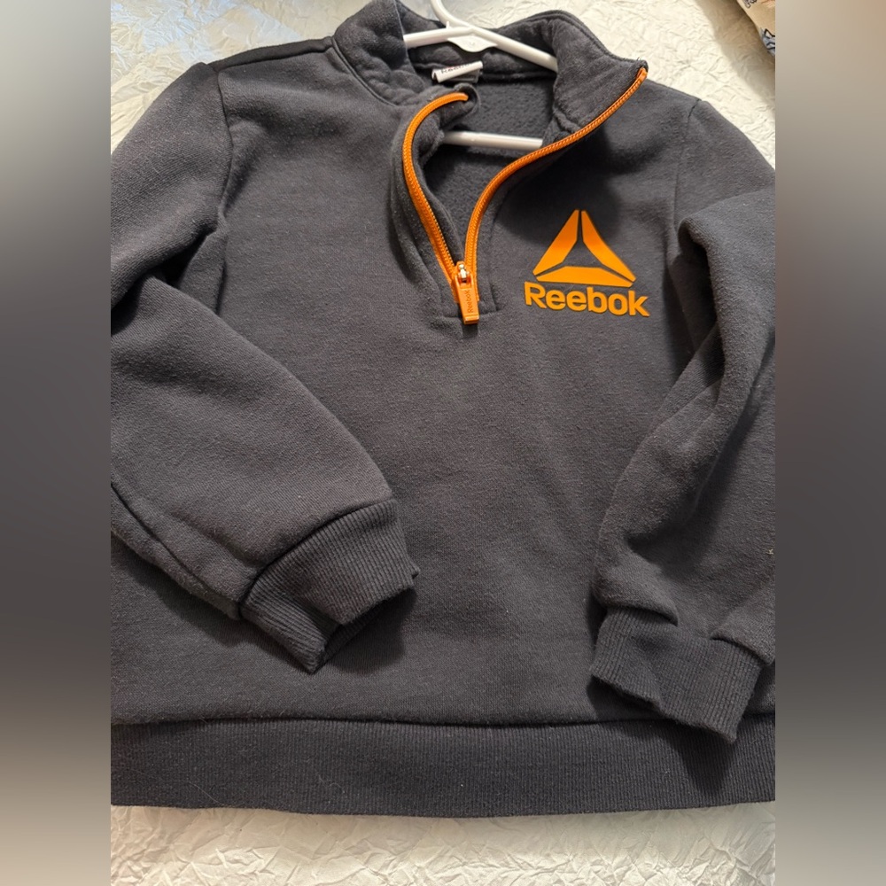 Reebok pullover 2/3T Stylish Gray Sweater with Orange Accents
